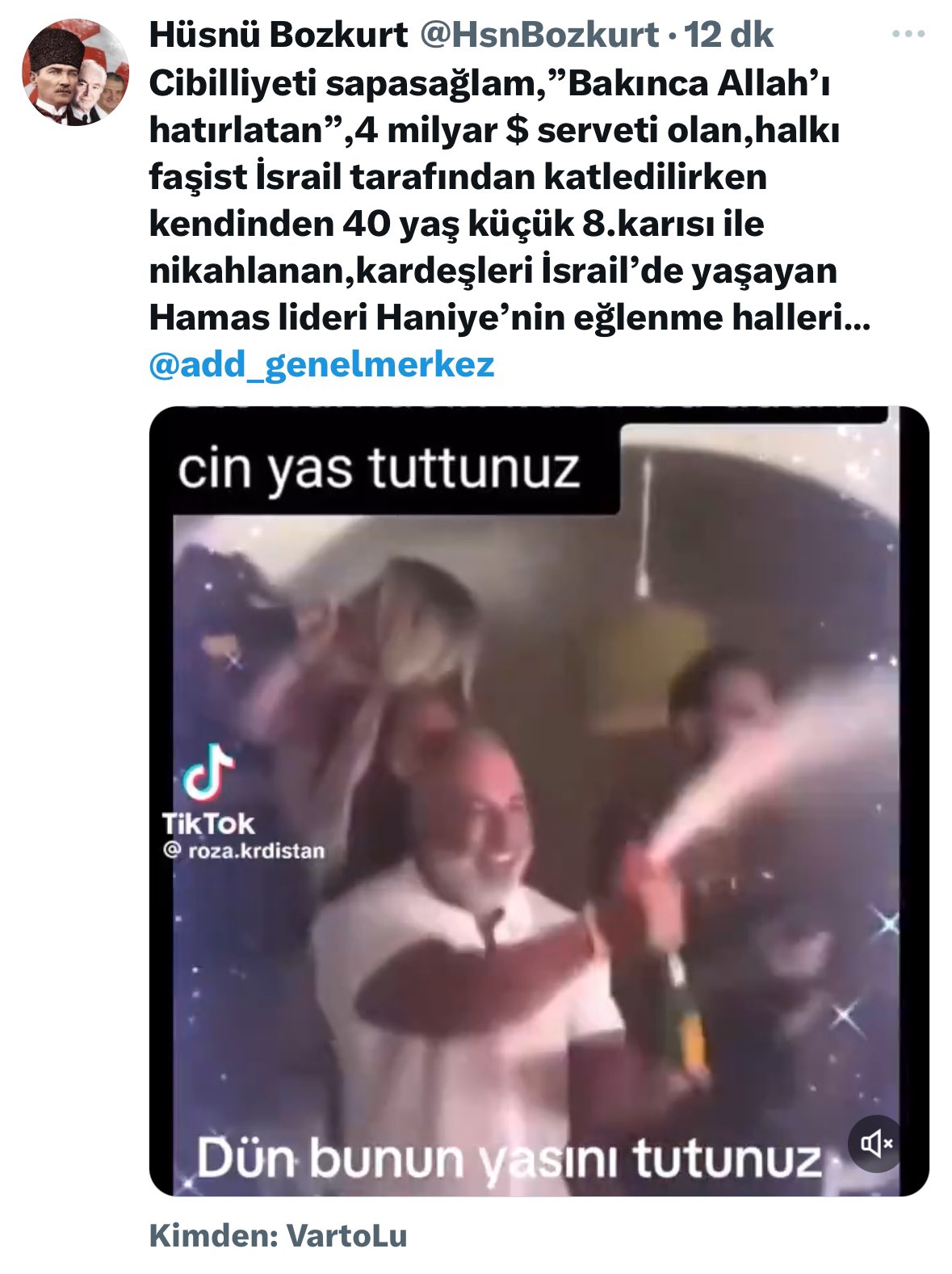ADD Başkanı’ndan Büyük Geri Adım: Sahte İddialarla Haniye’yi Hedef Alan Paylaşımını Sildi!