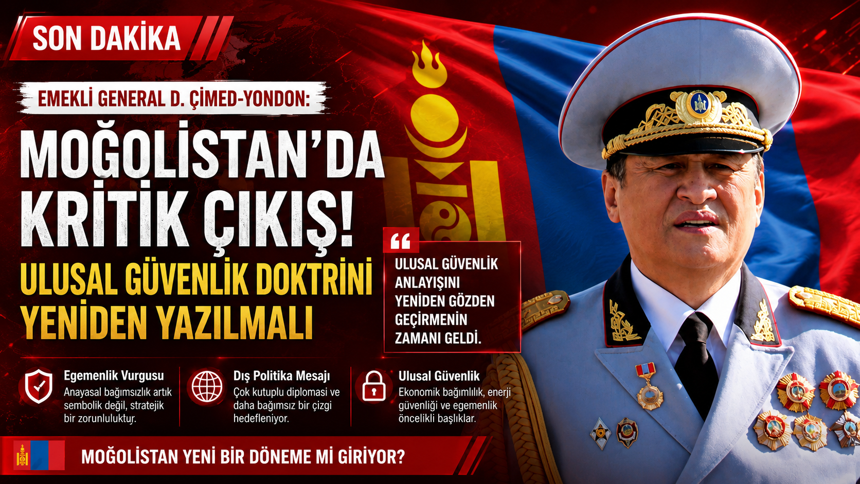 Moğolistan’da Kritik Çıkış: “Ulusal Güvenlik Doktrini Yeniden Yazılmalı”